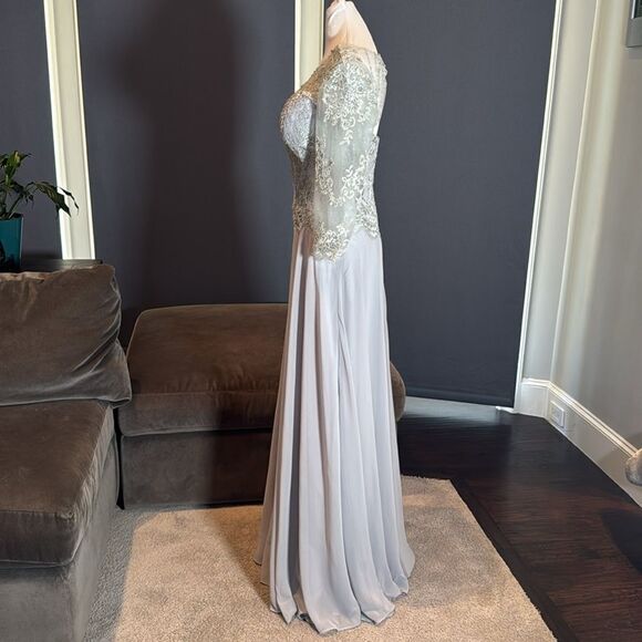 Women’s Gray Chiffon Full Length Formal Mother of the Bride Dress ZipBack Size 8 - Picture 15 of 15